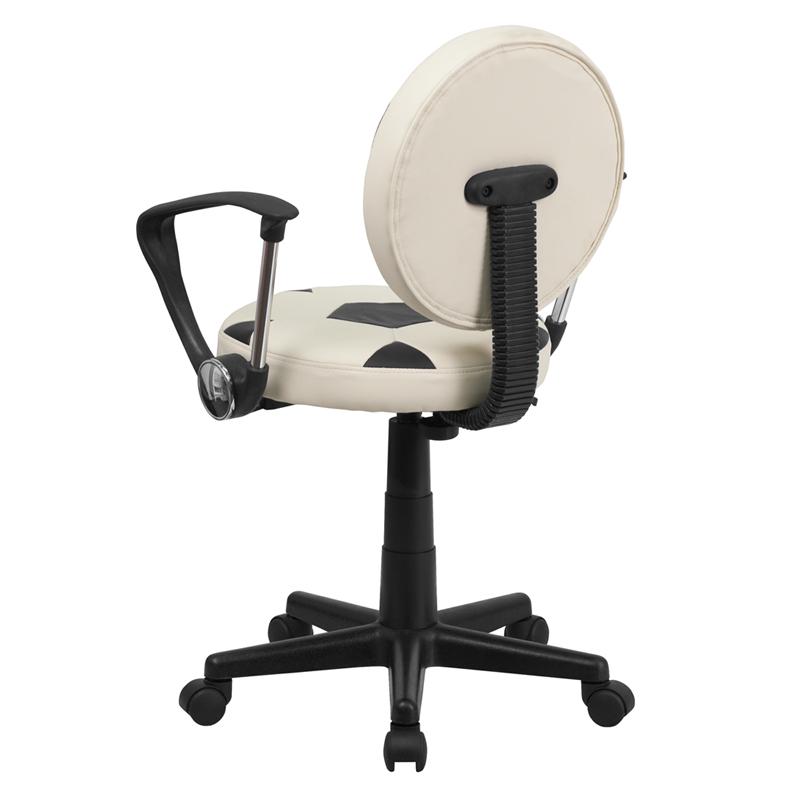 Soccer Swivel Task Office Chair With Arms By Flash Furniture | Office Chairs | Modishstore - 3