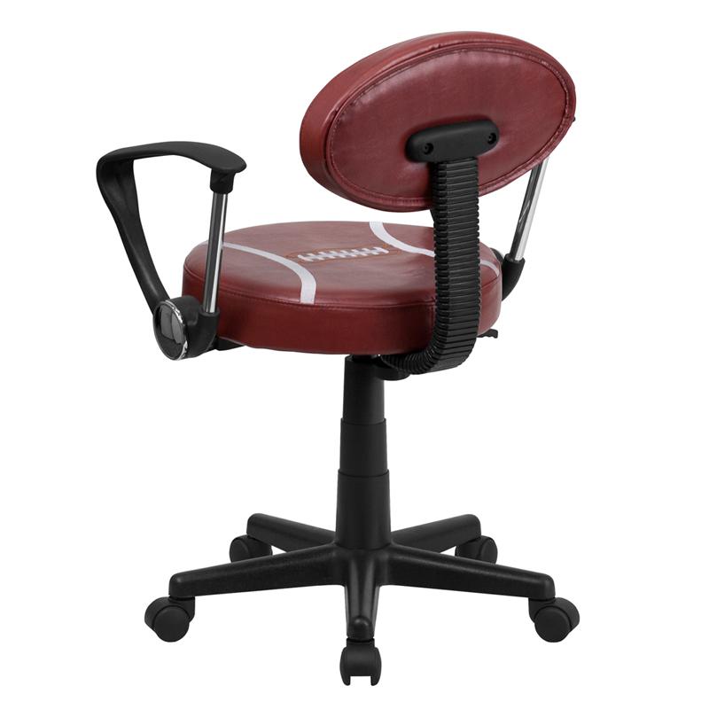 Football Swivel Task Office Chair With Arms By Flash Furniture | Office Chairs | Modishstore - 3