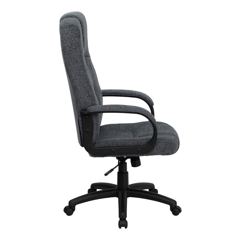 High Back Gray Fabric Executive Swivel Office Chair With Arms By Flash Furniture | Office Chairs | Modishstore - 2