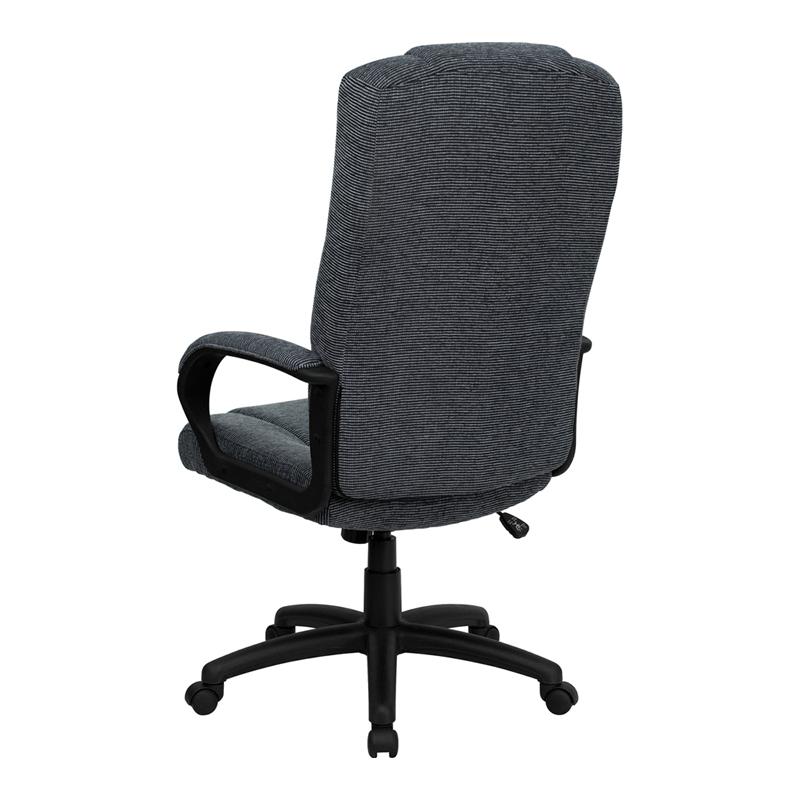 High Back Gray Fabric Executive Swivel Office Chair With Arms By Flash Furniture | Office Chairs | Modishstore - 3