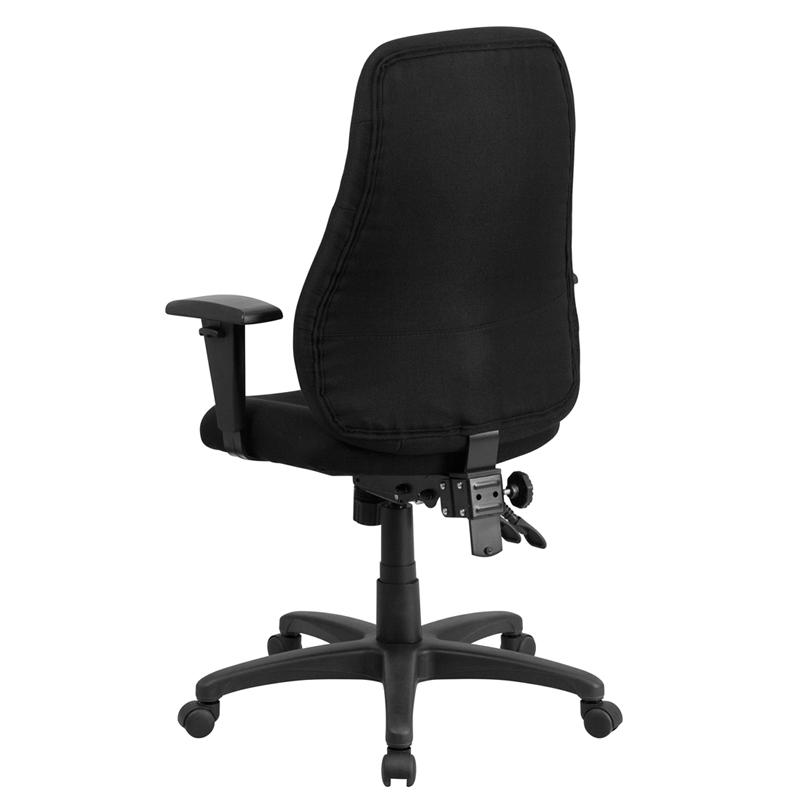 High Back Black Fabric Multifunction Swivel Ergonomic Task Office Chair With Adjustable Arms By Flash Furniture | Office Chairs | Modishstore - 3