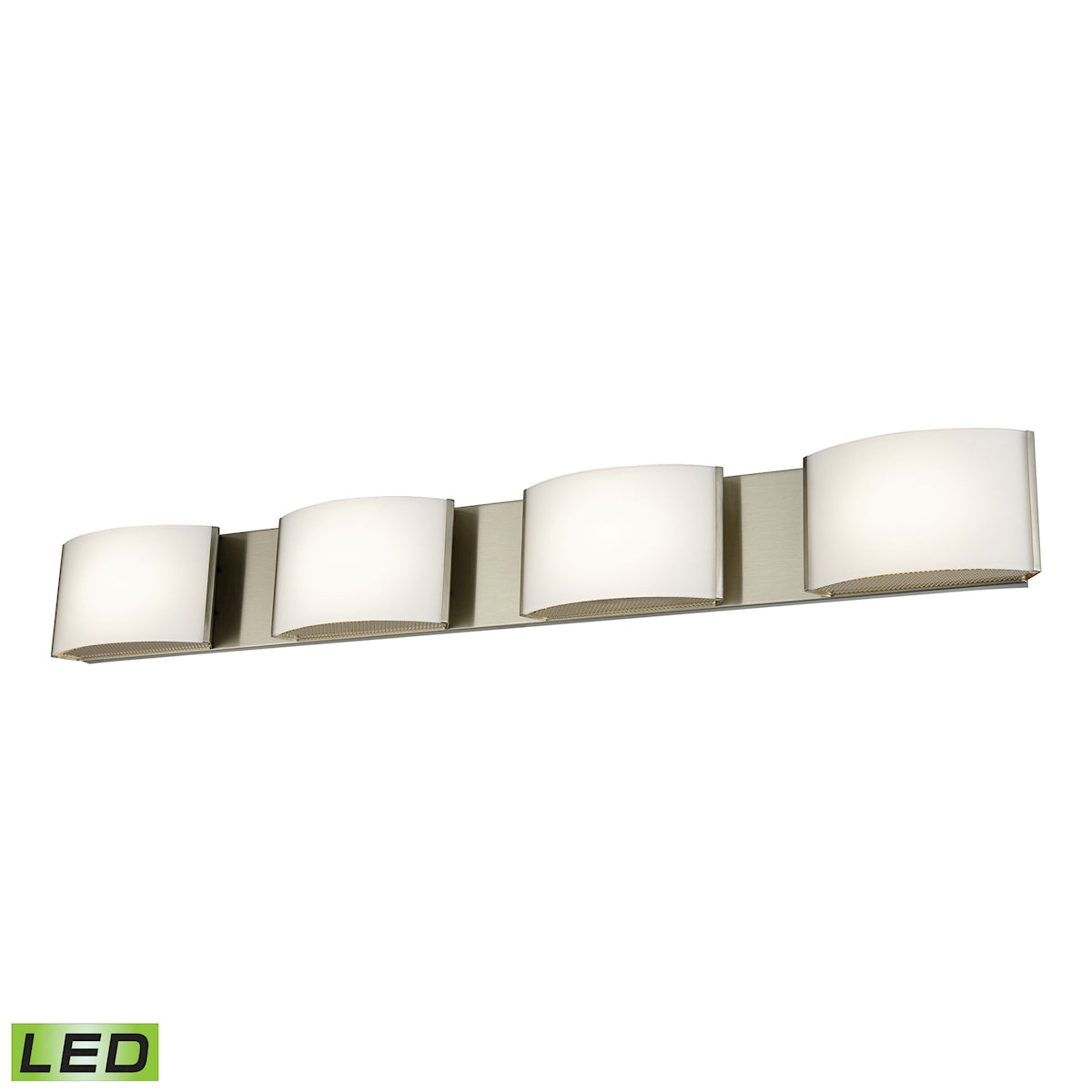 Pandora 4-Light Vanity Sconce in Satin Nickel with Opal Glass - Integrated LED ELK Lighting | Sconces | Modishstore