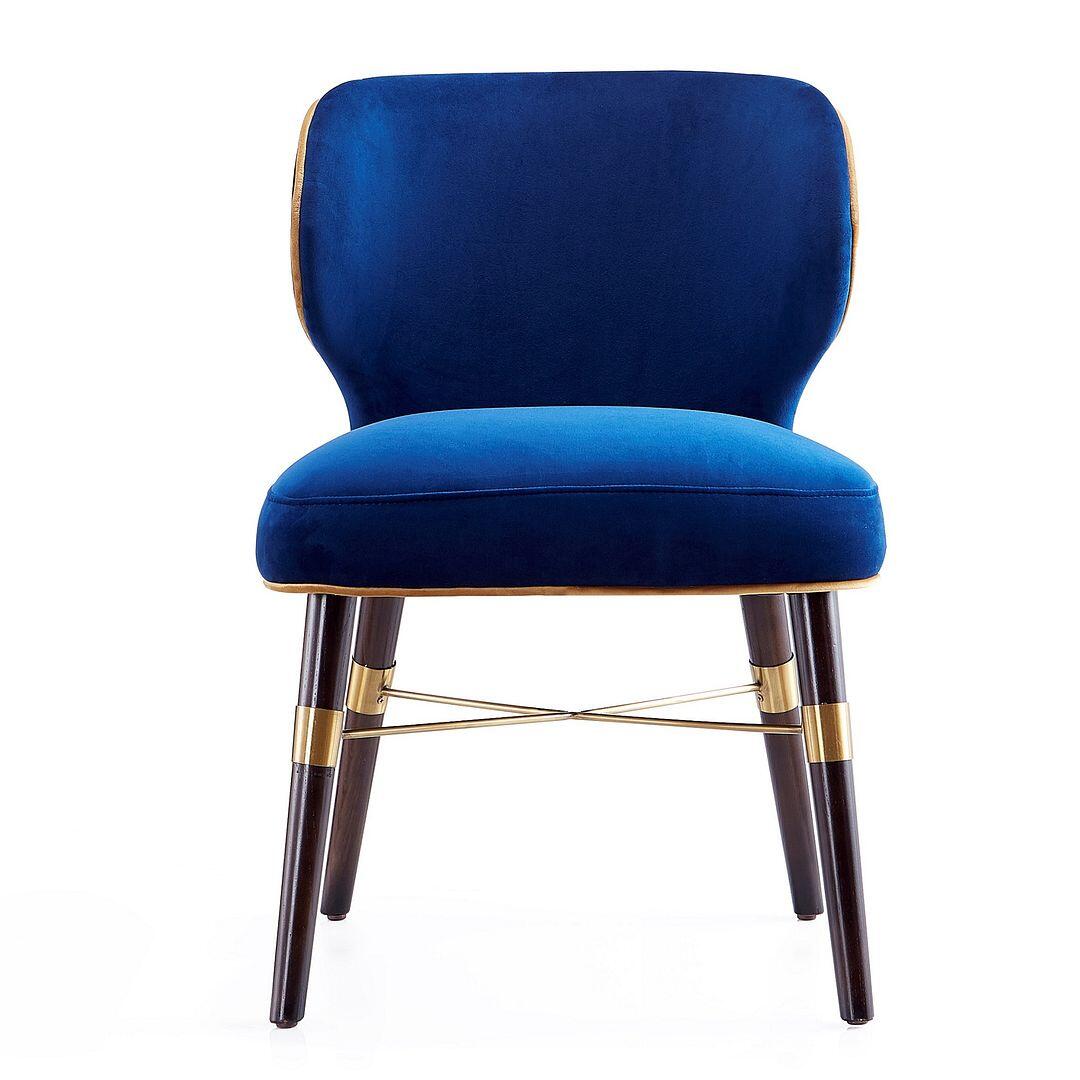 Manhattan Comfort Strine Royal Blue Velvet Dining Chair | Dining Chairs | Modishstore - 3