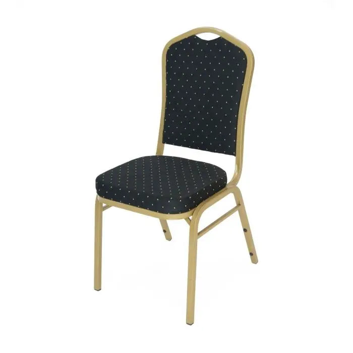 TitanPRO™ Crown Back Banquet Chair with Gold Frame-Black Pattern Set Of 4 By Atlas | Dining Chairs | Modishstore - 2