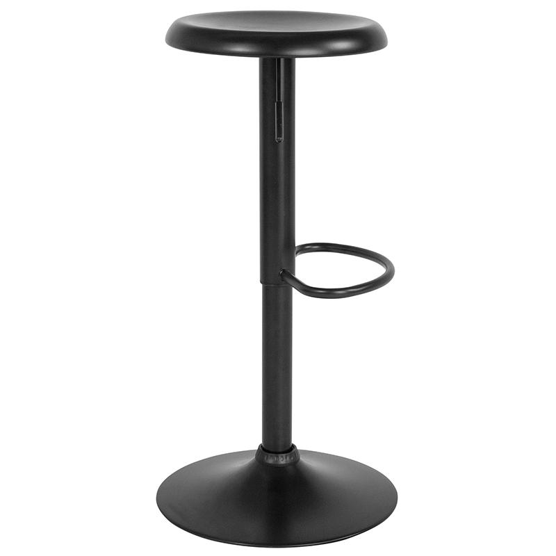 Madrid Series Adjustable Height Retro Barstool In Black Finish By Flash Furniture | Bar Stools | Modishstore - 2