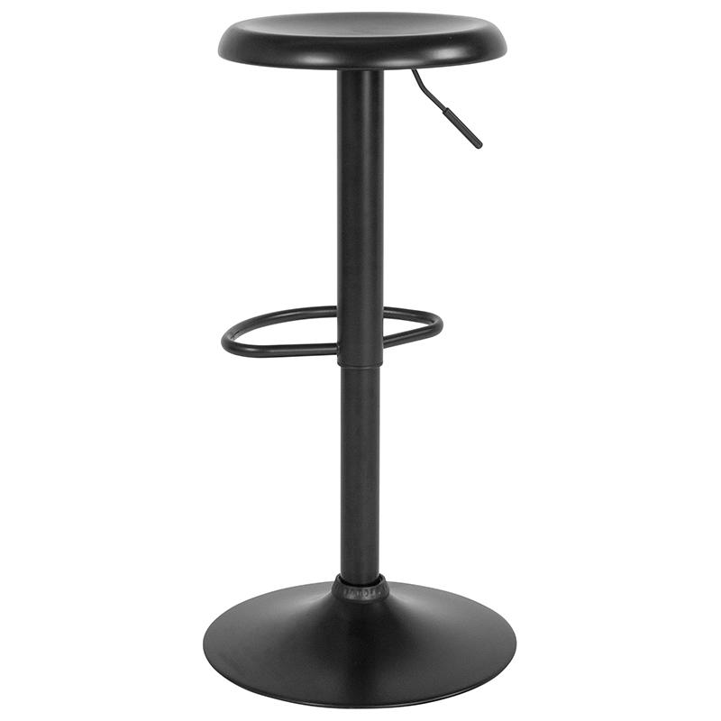 Madrid Series Adjustable Height Retro Barstool In Black Finish By Flash Furniture | Bar Stools | Modishstore - 3