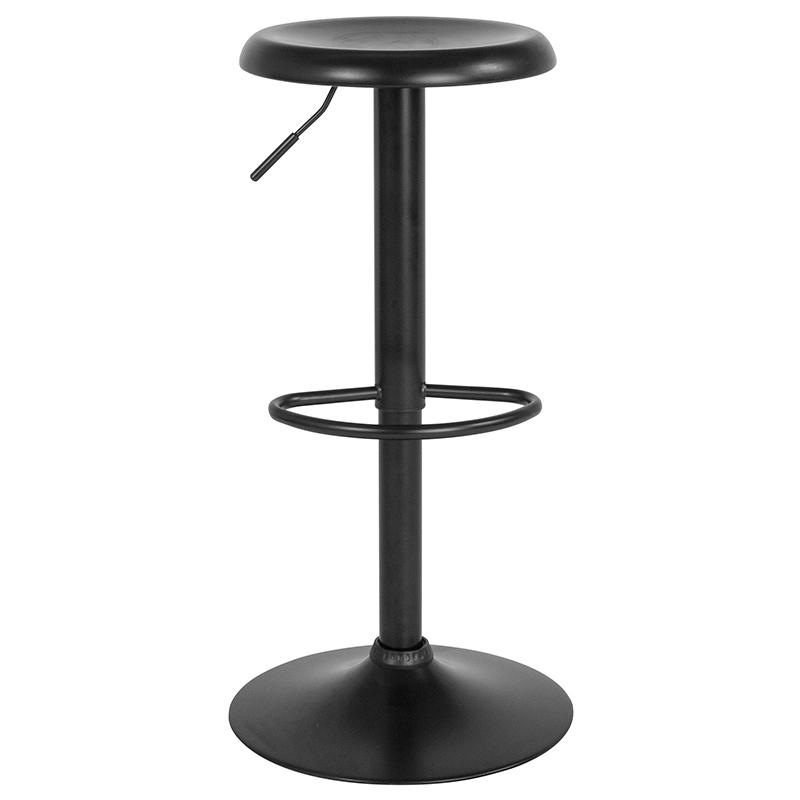 Madrid Series Adjustable Height Retro Barstool In Black Finish By Flash Furniture | Bar Stools | Modishstore - 4