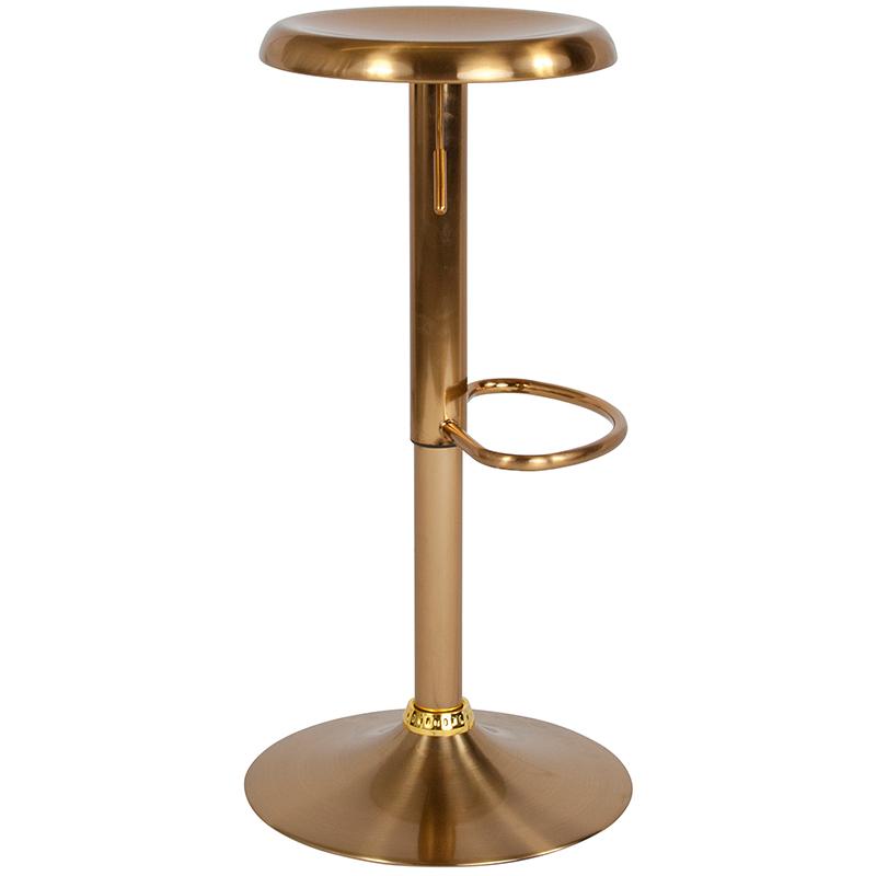 Madrid Series Adjustable Height Retro Barstool In Gold Finish By Flash Furniture | Bar Stools | Modishstore - 2