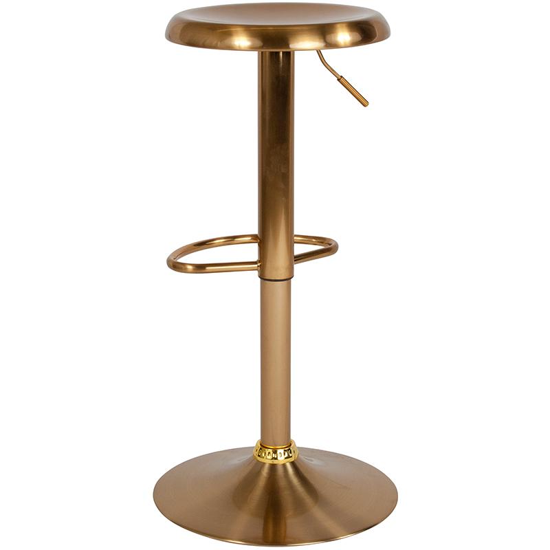 Madrid Series Adjustable Height Retro Barstool In Gold Finish By Flash Furniture | Bar Stools | Modishstore - 3