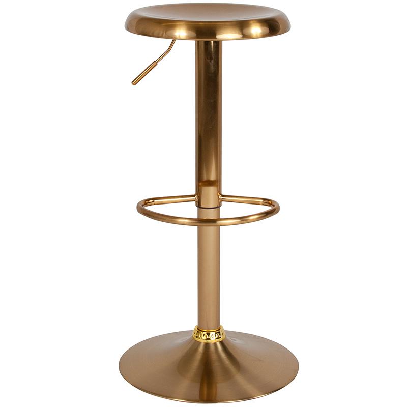 Madrid Series Adjustable Height Retro Barstool In Gold Finish By Flash Furniture | Bar Stools | Modishstore - 4