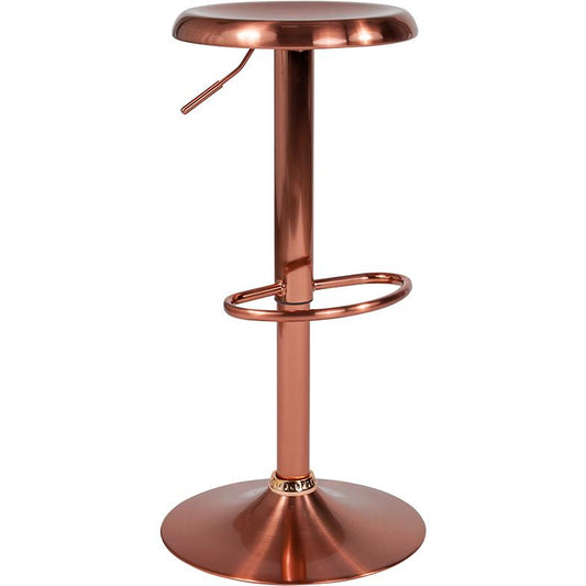 Madrid Series Adjustable Height Retro Barstool In Rose Gold Finish By Flash Furniture | Bar Stools | Modishstore - 1