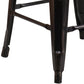 30" High Backless Black-Antique Gold Metal Barstool With Square Wood Seat By Flash Furniture | Bar Stools | Modishstore - 3
