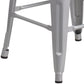 30" High Backless Silver Metal Barstool With Square Wood Seat By Flash Furniture | Bar Stools | Modishstore - 3