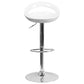 Contemporary White Plastic Adjustable Height Barstool With Rounded Cutout Back And Chrome Base By Flash Furniture | Bar Stools | Modishstore - 4