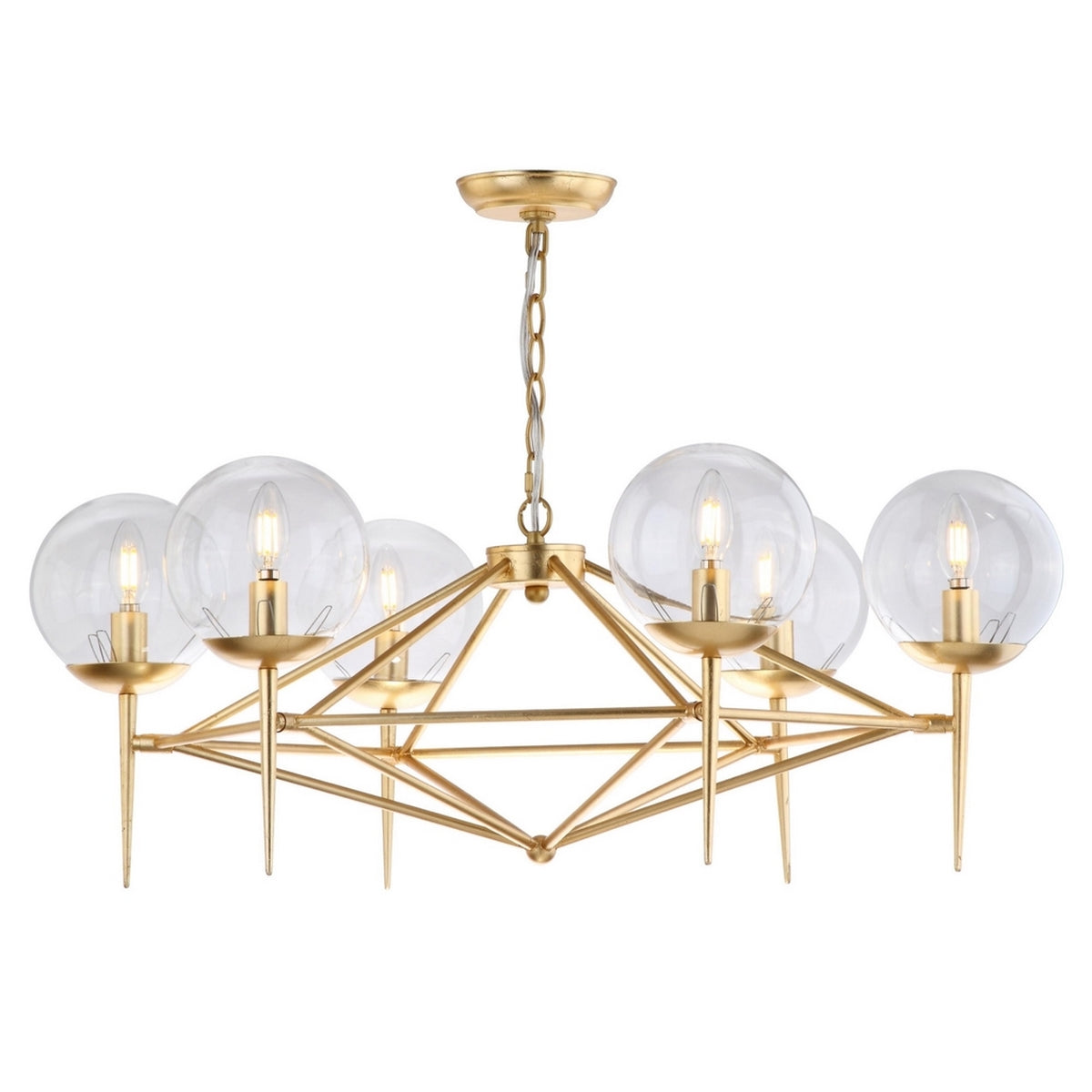 Safavieh Greyor Chandelier - Gold | Chandeliers | Modishstore