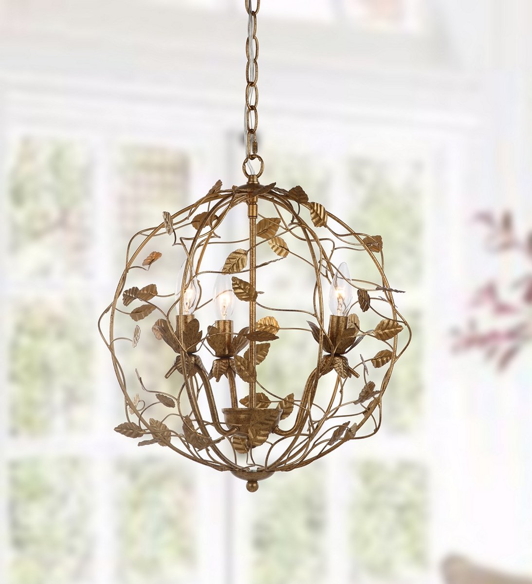 Safavieh Austen Cage Chandelier - Gold Leaf | Chandeliers | Modishstore