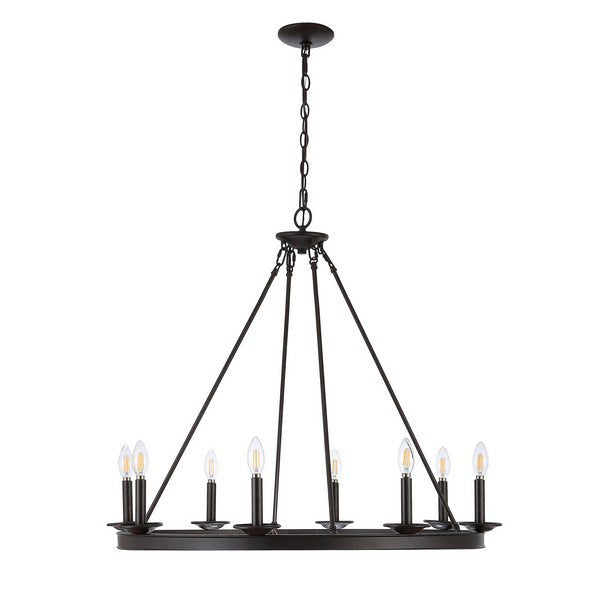 Safavieh Fauna 8Lt Chandelier - Oil Rubbed Bronze (Black) | Chandeliers | Modishstore - 2