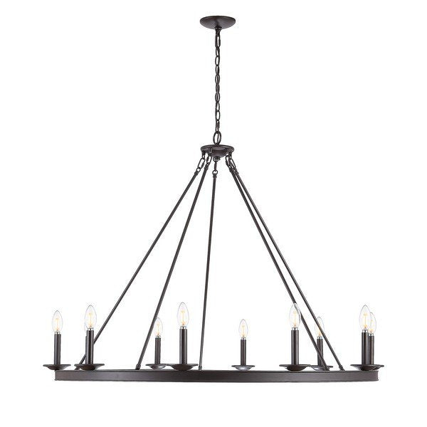 Safavieh Telta 10Lt Chandelier - Oil Rubbed Bronze (Black) | Chandeliers | Modishstore