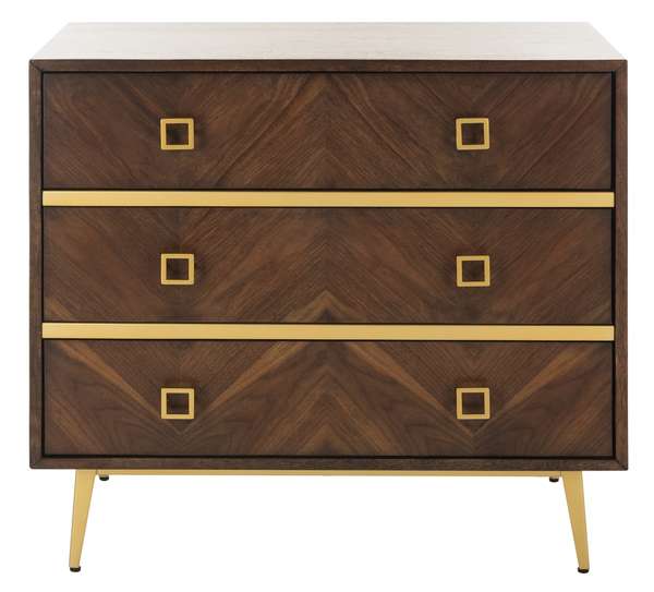 Safavieh Katia 3 Drawer Chest - Walnut | Drawers | Modishstore - 2