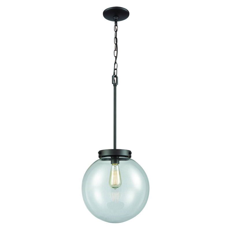 Beckett 1-Light Pendant In Oil Rubbed Bronze With Clear Glass    ELK | Pendant Lamps | Modishstore | CN129041