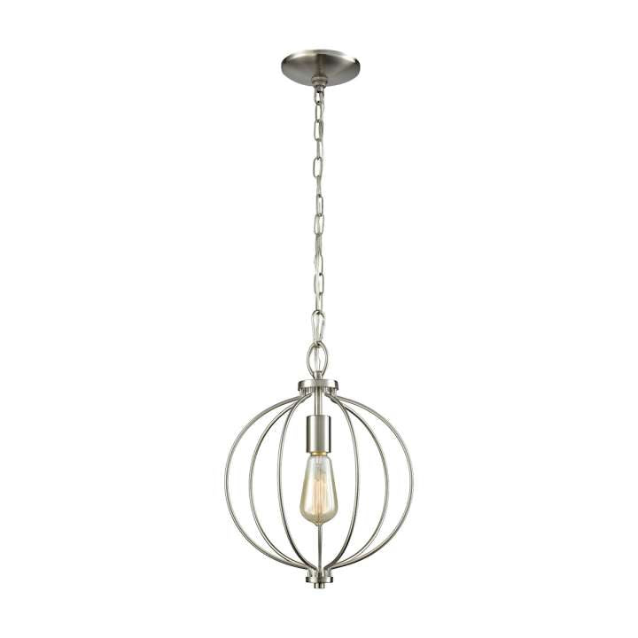 Williamsport 1-Light Pendant in Brushed Nickel | Pendant Lamps | Modishstore