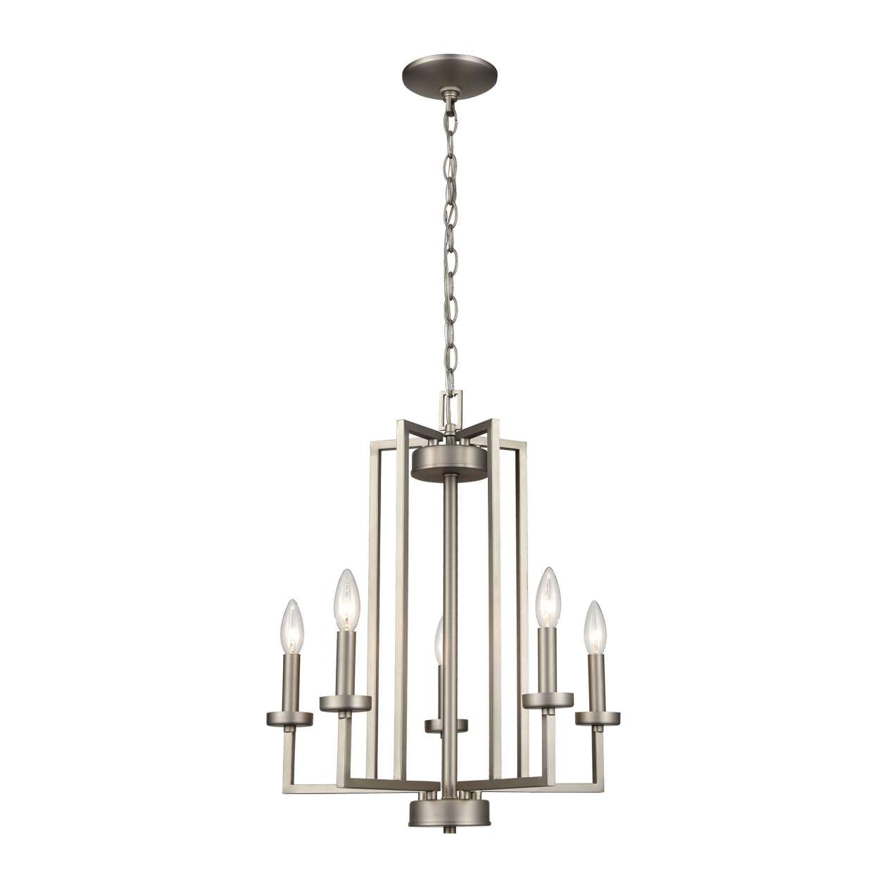 West End 6-Light Chandelier in Brushed Nickel | Chandeliers | Modishstore