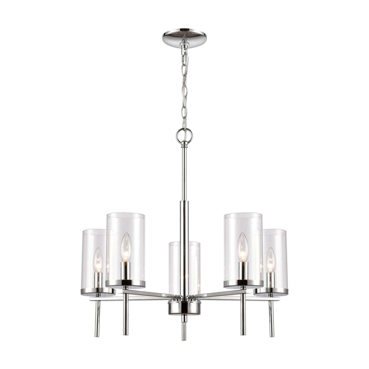 5 Light Chandelier in Chrome | Chandeliers | Modishstore