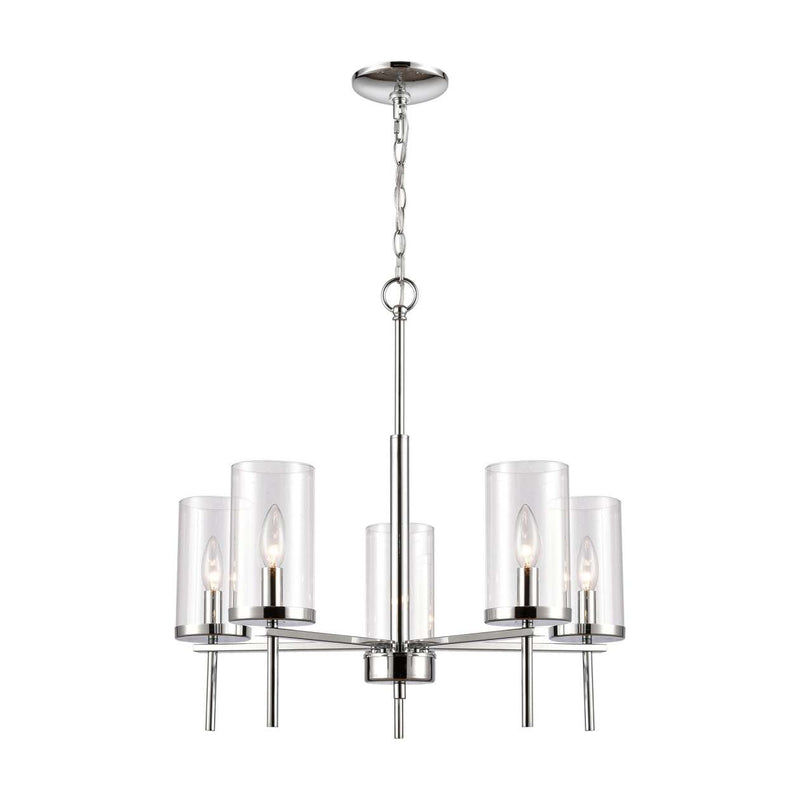 5 Light Chandelier in Chrome | Chandeliers | Modishstore