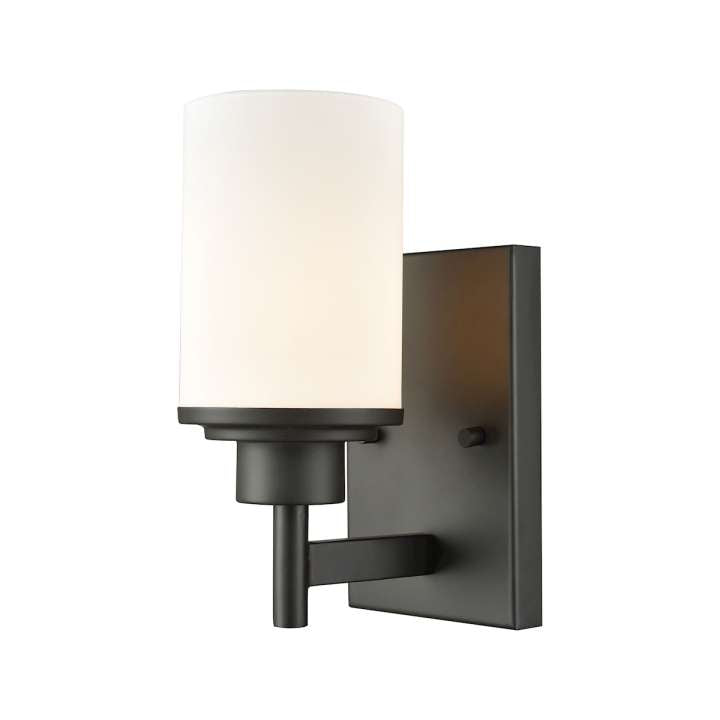 Belmar 1-Light for the Bath in Oil Rubbed Bronze with Opal White Glass | Vanity Light | Modishstore