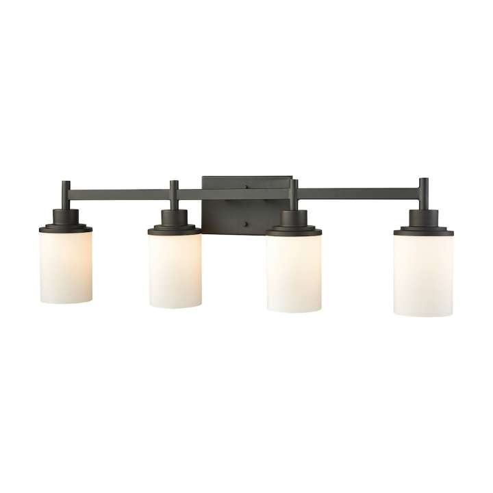 Belmar 4-Light for the Bath in Oil Rubbed Bronze with Opal White Glass | Vanity Light | Modishstore