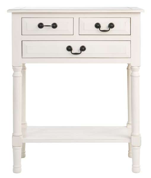 Safavieh Primrose 3 Drawer Console Table - Distressed White | Console Tables | Modishstore