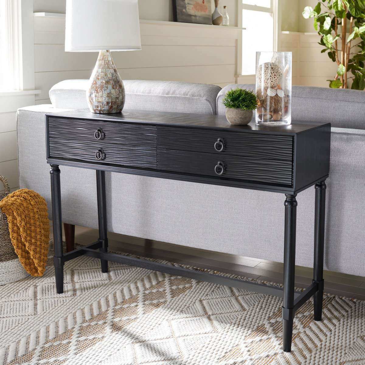 Safavieh Aliyah 4Drw Console Table - Black | Console Tables | Modishstore