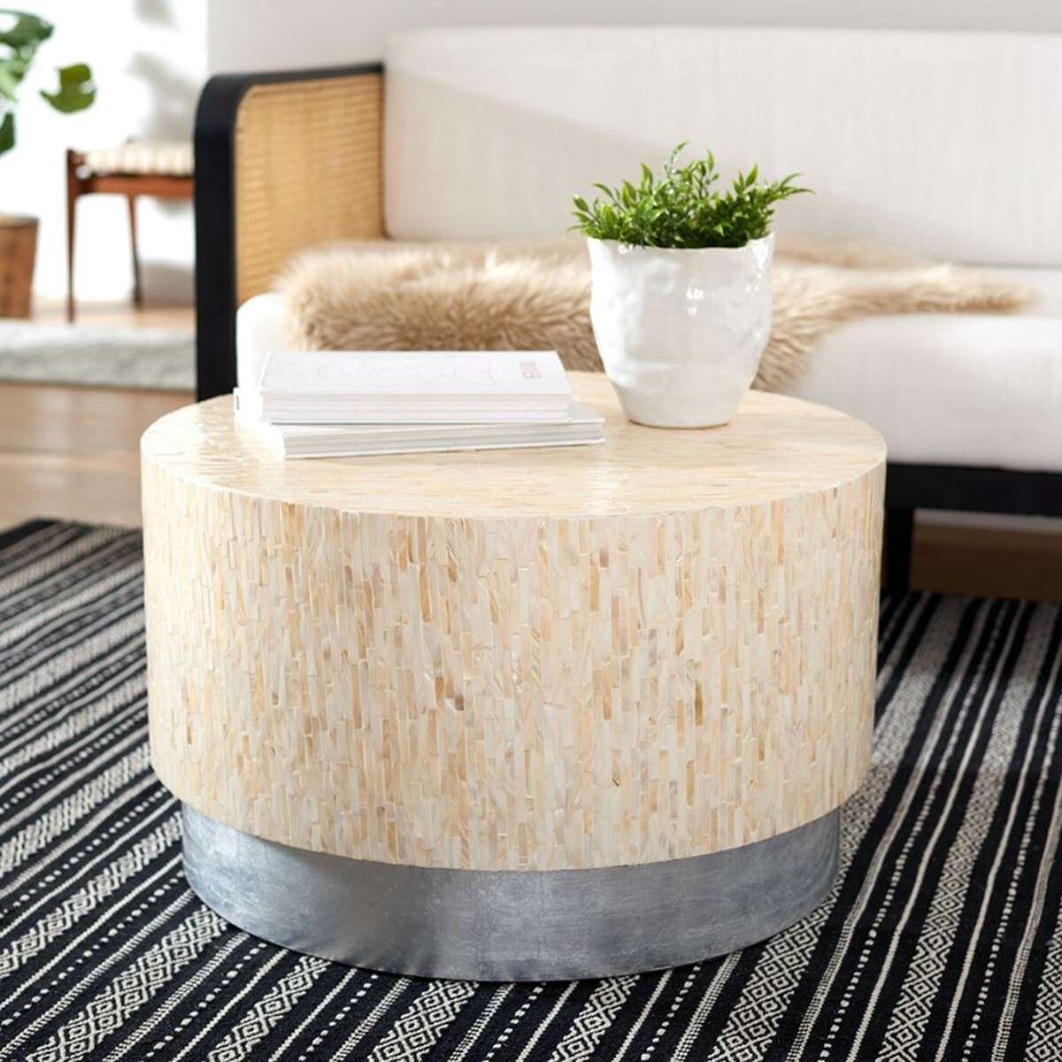 Safavieh Scarlett Round Coffee Table - Natural | Coffee Tables | Modishstore - 4