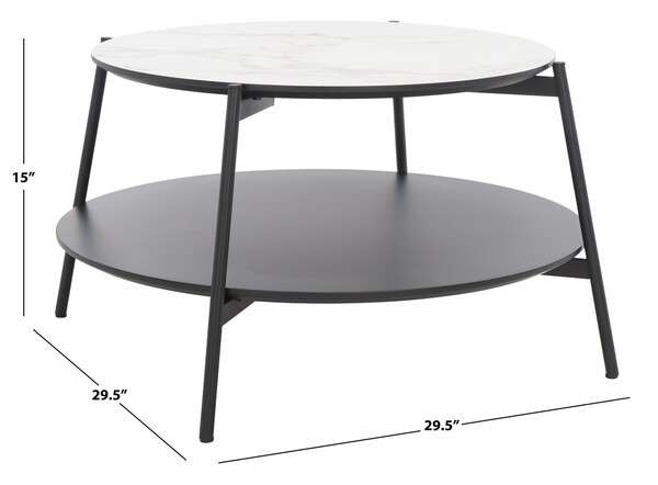 Safavieh Alexy Round Coffee Table - White | Coffee Tables | Modishstore - 3