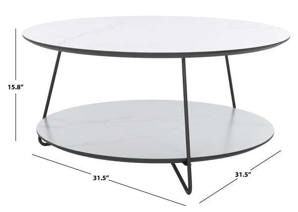 Safavieh Alyce Round Coffee Table - White | Coffee Tables | Modishstore - 3