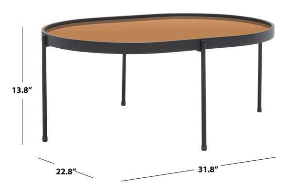 Safavieh Emmerich Mirrored Coffee Table - Rose Gold Top | Coffee Tables | Modishstore - 3