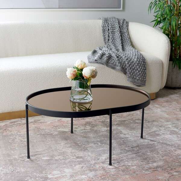 Safavieh Emmerich Mirrored Coffee Table - Rose Gold Top | Coffee Tables | Modishstore - 4