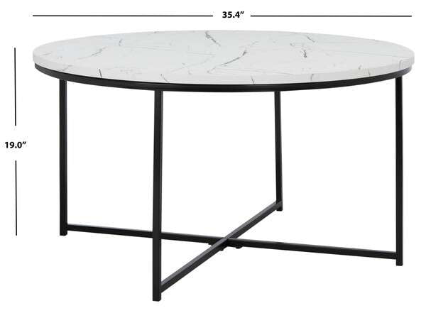 Safavieh Pia Marble Coffee Table - White Faux Marble Top | Coffee Tables | Modishstore - 3