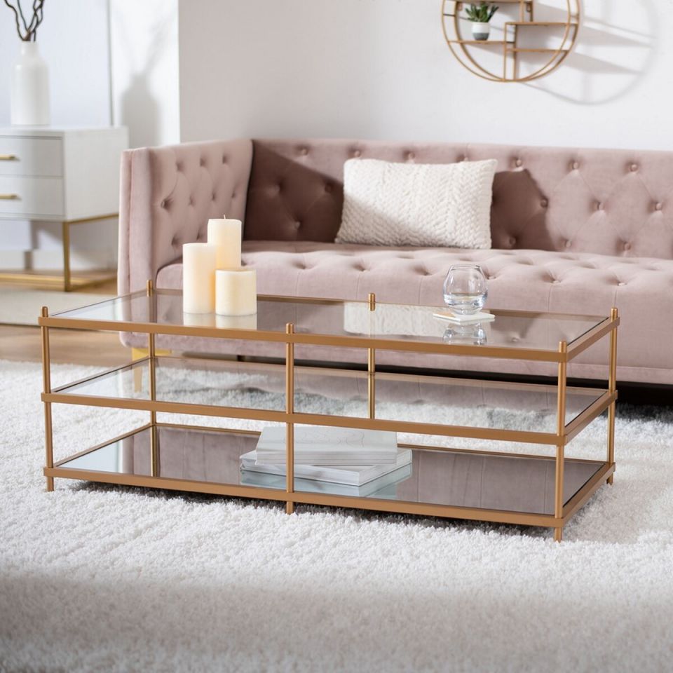 Safavieh Cathal Glass And Mirror Coffee Table | Coffee Tables | Modishstore - 6