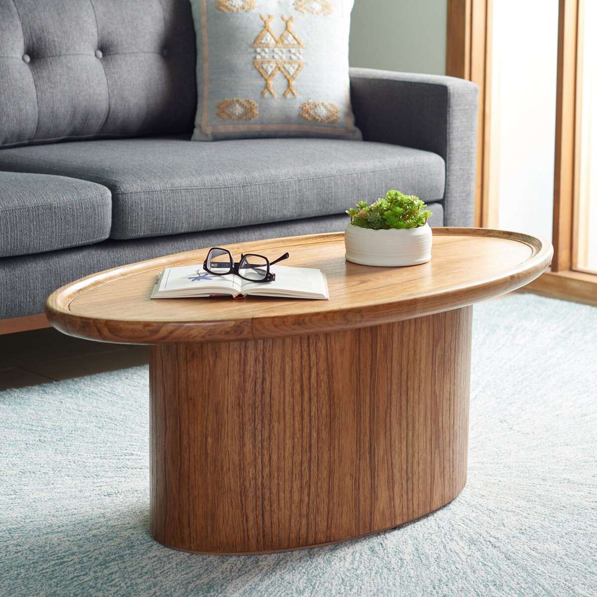 Safavieh Flyte Oval Coffee Table - Natural | Coffee Tables | Modishstore - 4