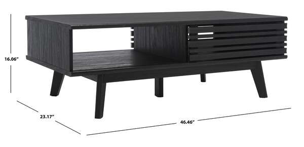 Safavieh Rori 1 Shelf Coffee Table - Black | Coffee Tables | Modishstore - 4