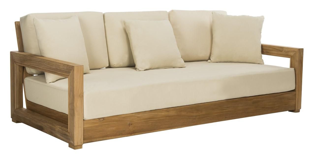 Safavieh Montford 3-Seat Bench - Teak Brown | Outdoor Sofas, Loveseats & Sectionals | Modishstore - 3