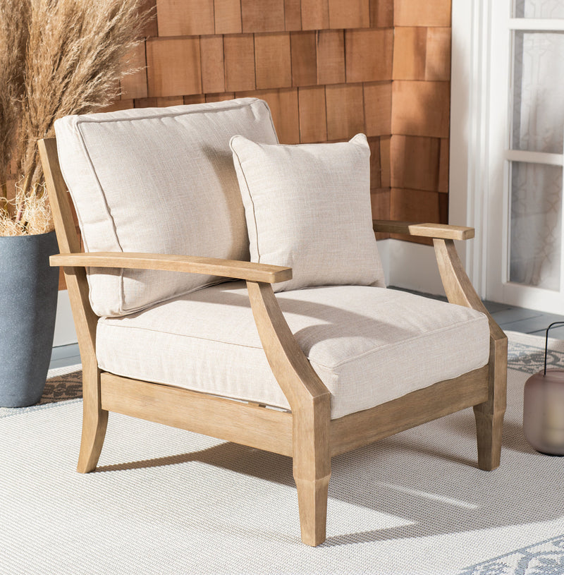 Safavieh Martinique Wood Patio Armchair | Outdoor Chairs | Modishstore