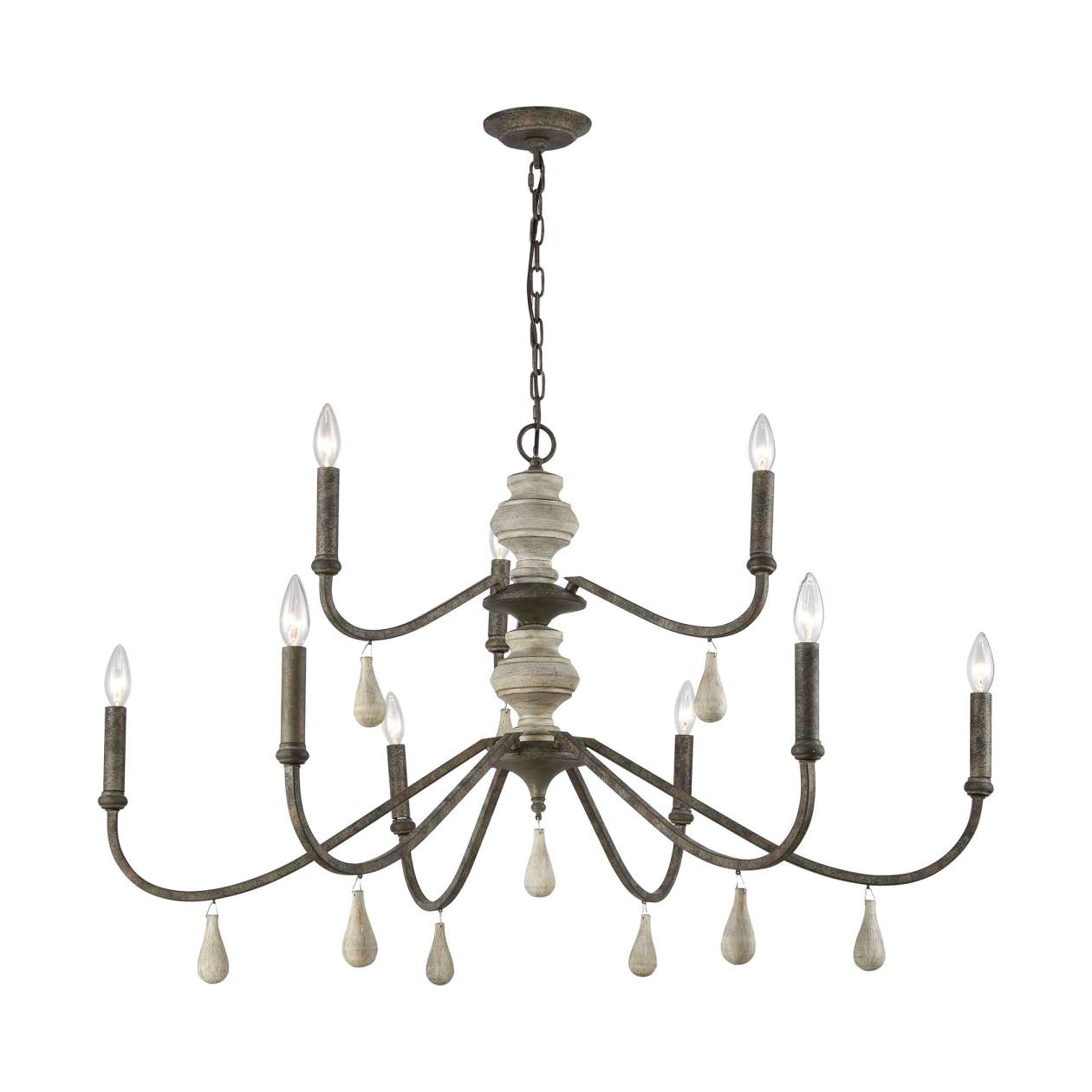 French Connection 9-Light Chandelier - Grande ELK Home | Chandeliers | Modishstore