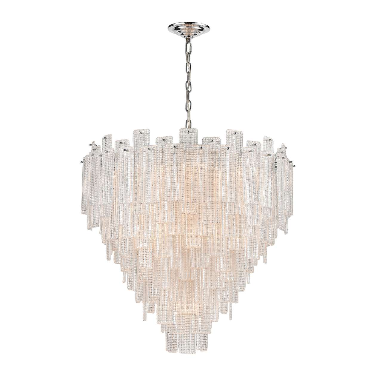 Diplomat 21-Light Staggered Chandelier in Chrome - Large ELK Home | Chandeliers | Modishstore