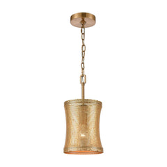 Correspondence 1-Light Mini Pendant in Gold and Satin Brass with a Chain Mail Shade ELK Home