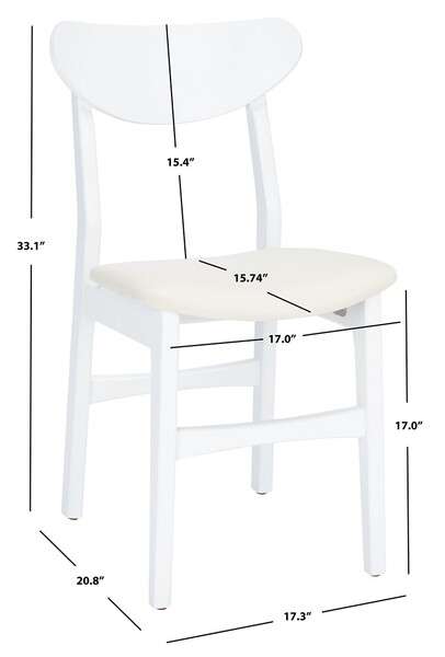 Safavieh Lucca Retro Dining Chair Set Of 2 - White | Dining Chairs | Modishstore - 3