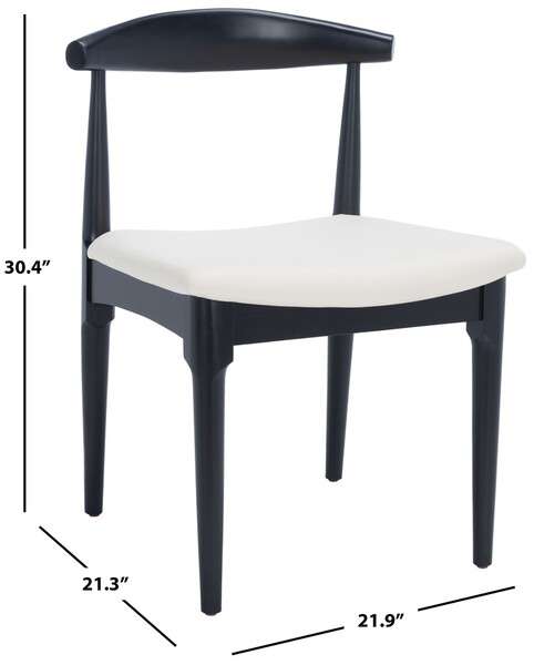 Safavieh Lionel Retro Dining Chair Set Of 2 - Black Body | Dining Chairs | Modishstore - 3