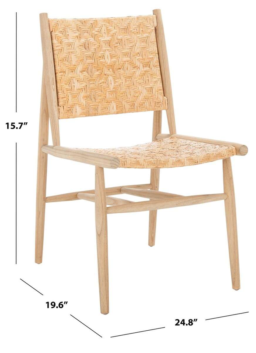 Safavieh Adira Rattan Dining Chair Set Of 2 - All Natural | Dining Chairs | Modishstore - 3