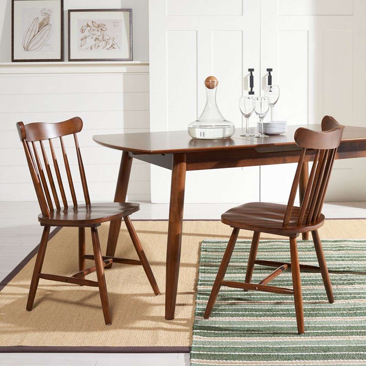 Safavieh Reeves Dining Chair Set Of 2 - Walnut | Dining Chairs | Modishstore - 4